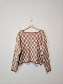 Eloquii Neutral Argyle Sweater (18/20)