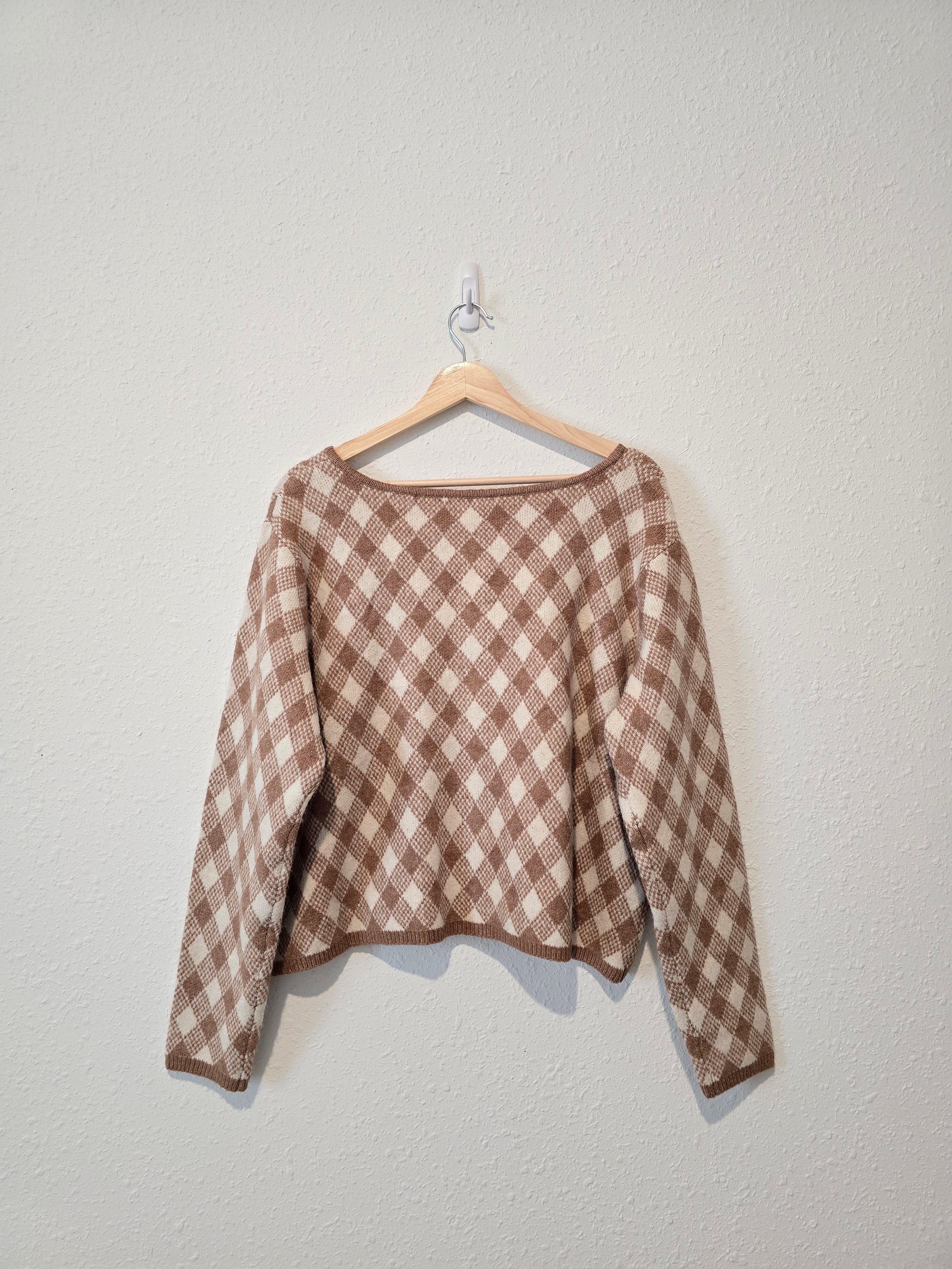 Eloquii Neutral Argyle Sweater (18/20)