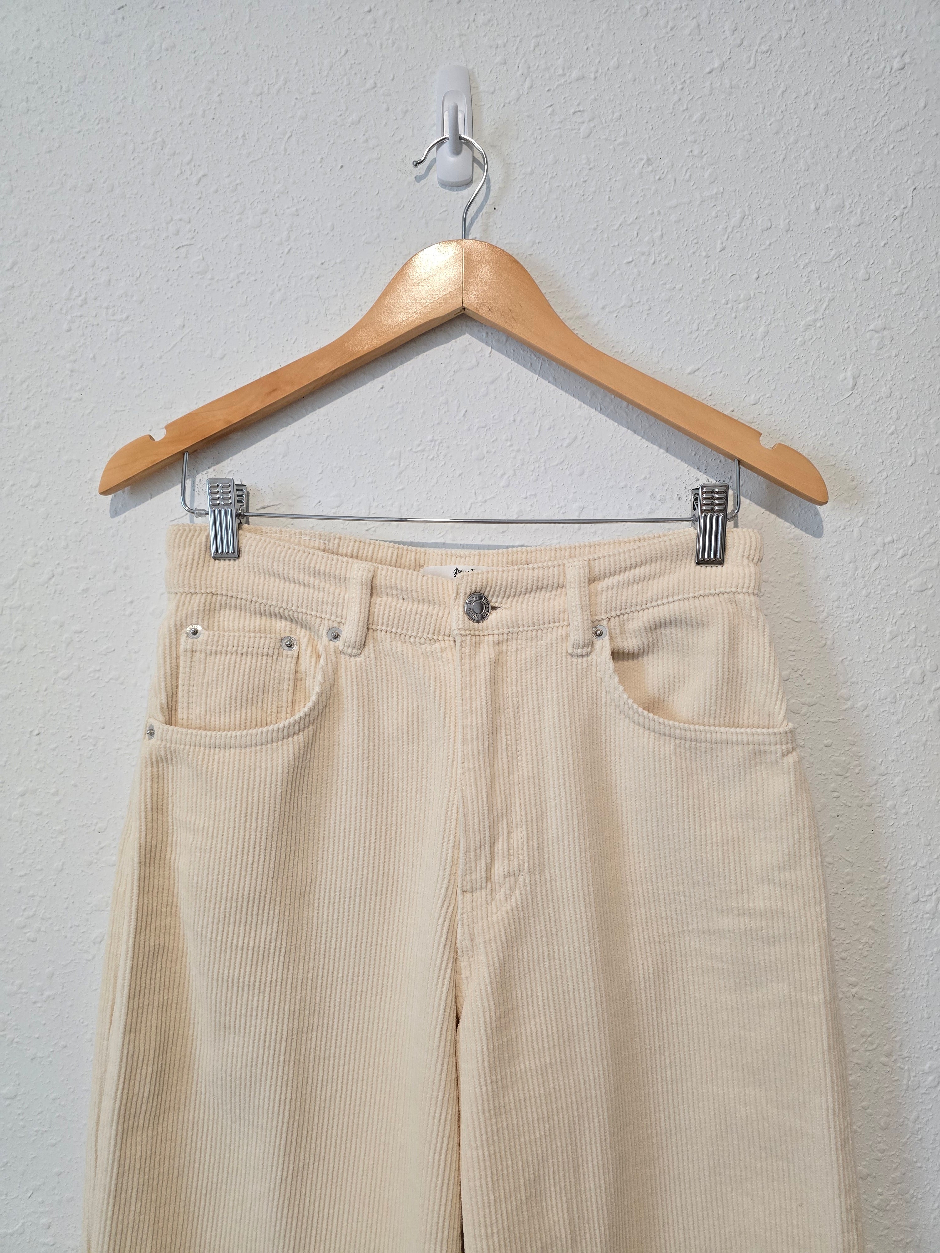 Cream Wide Leg Cord Jeans (4)