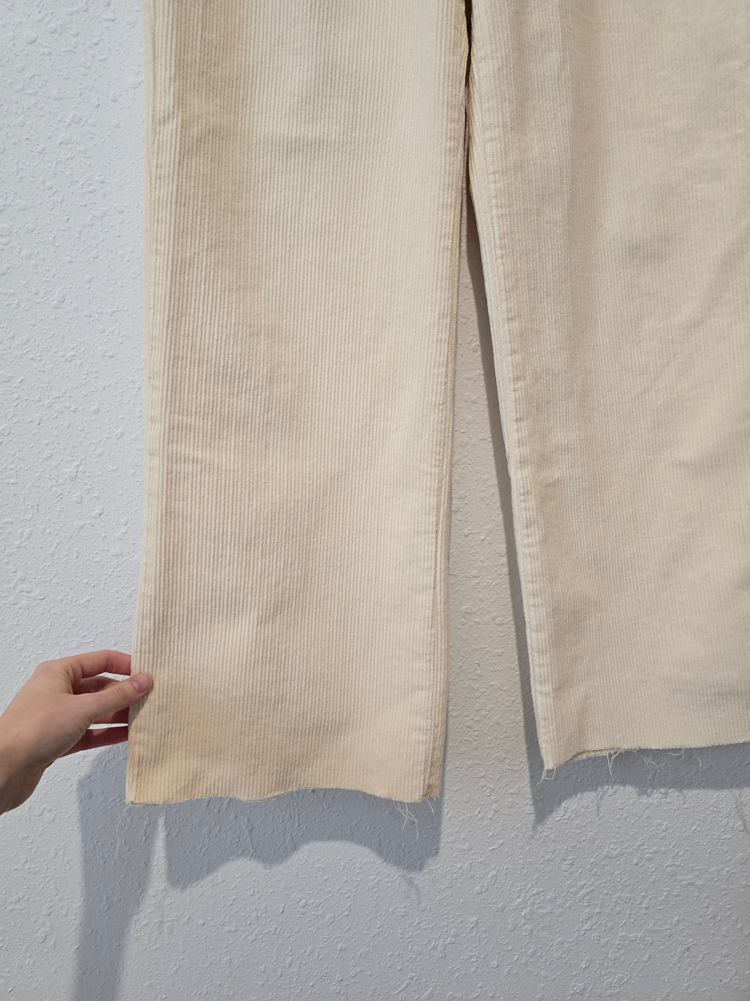 Cream Wide Leg Cord Jeans (4)