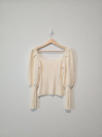 Astr Puff Sleeve Sweater (XS)