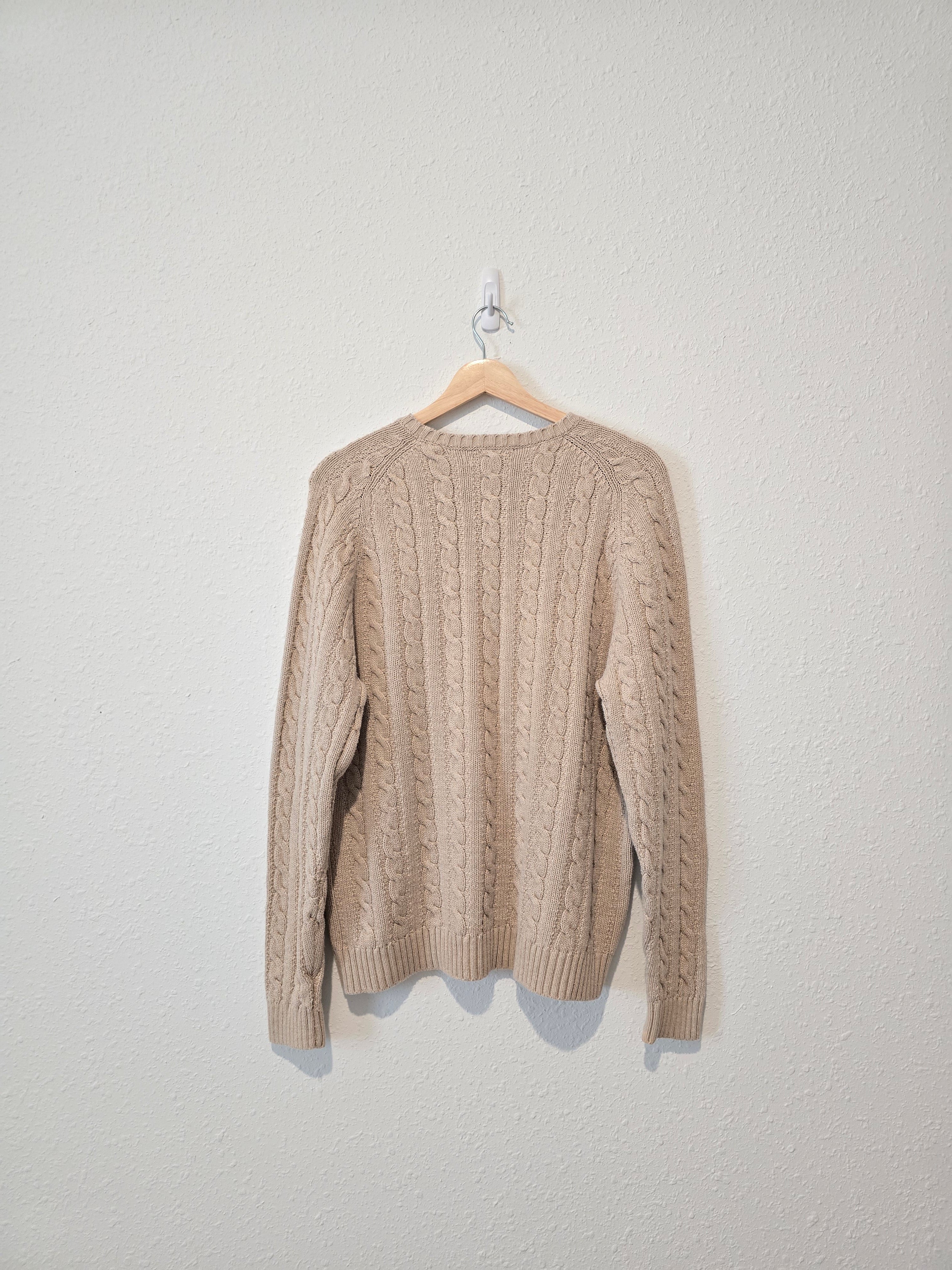 Vintage Lands End Cable Knit Sweater (L)