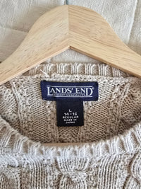 Vintage Lands End Cable Knit Sweater (L)