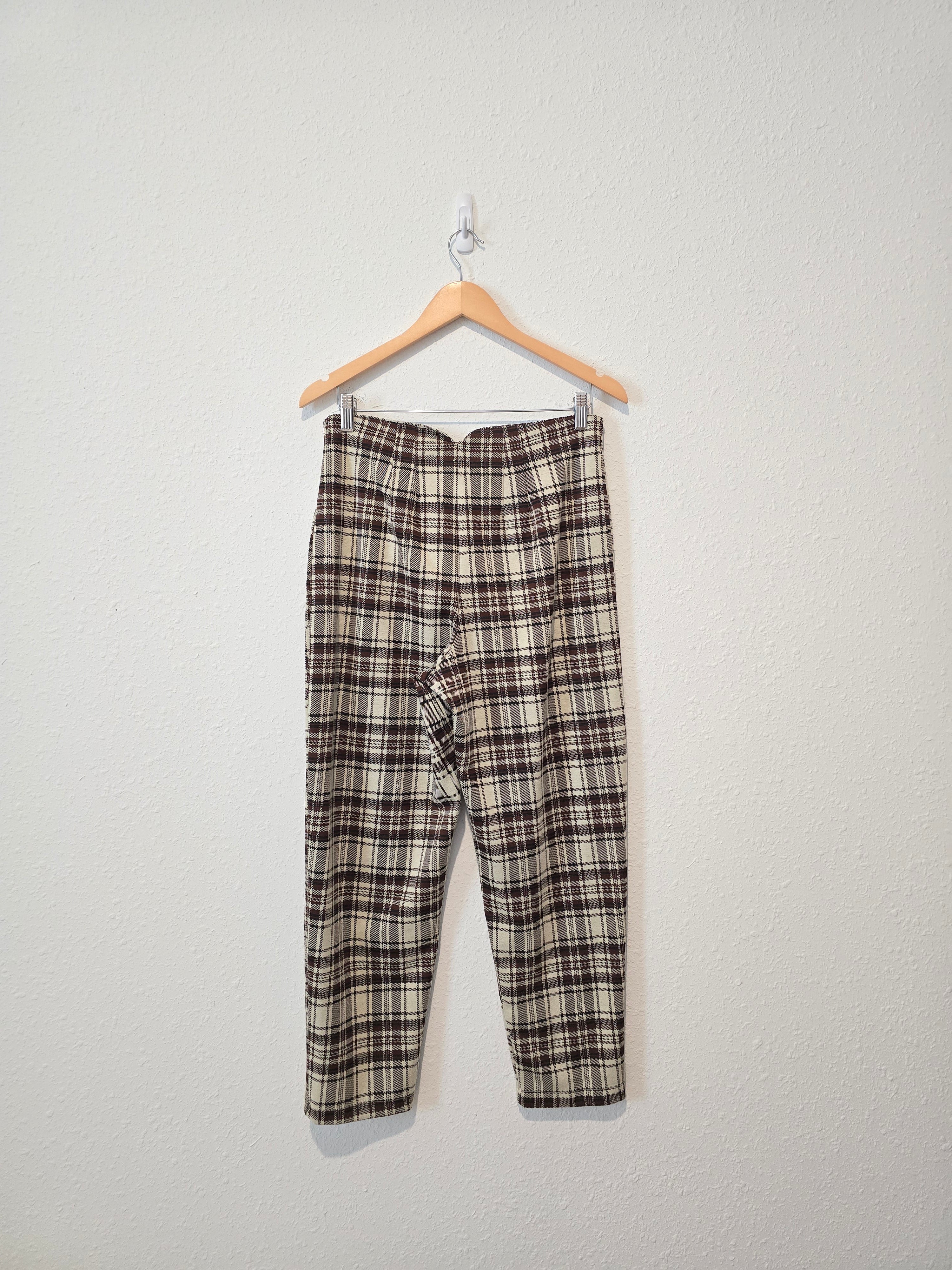 Free People Plaid Straight Pants (S)