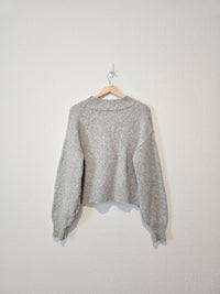 Zenana Gray Cardigan Sweater (L)