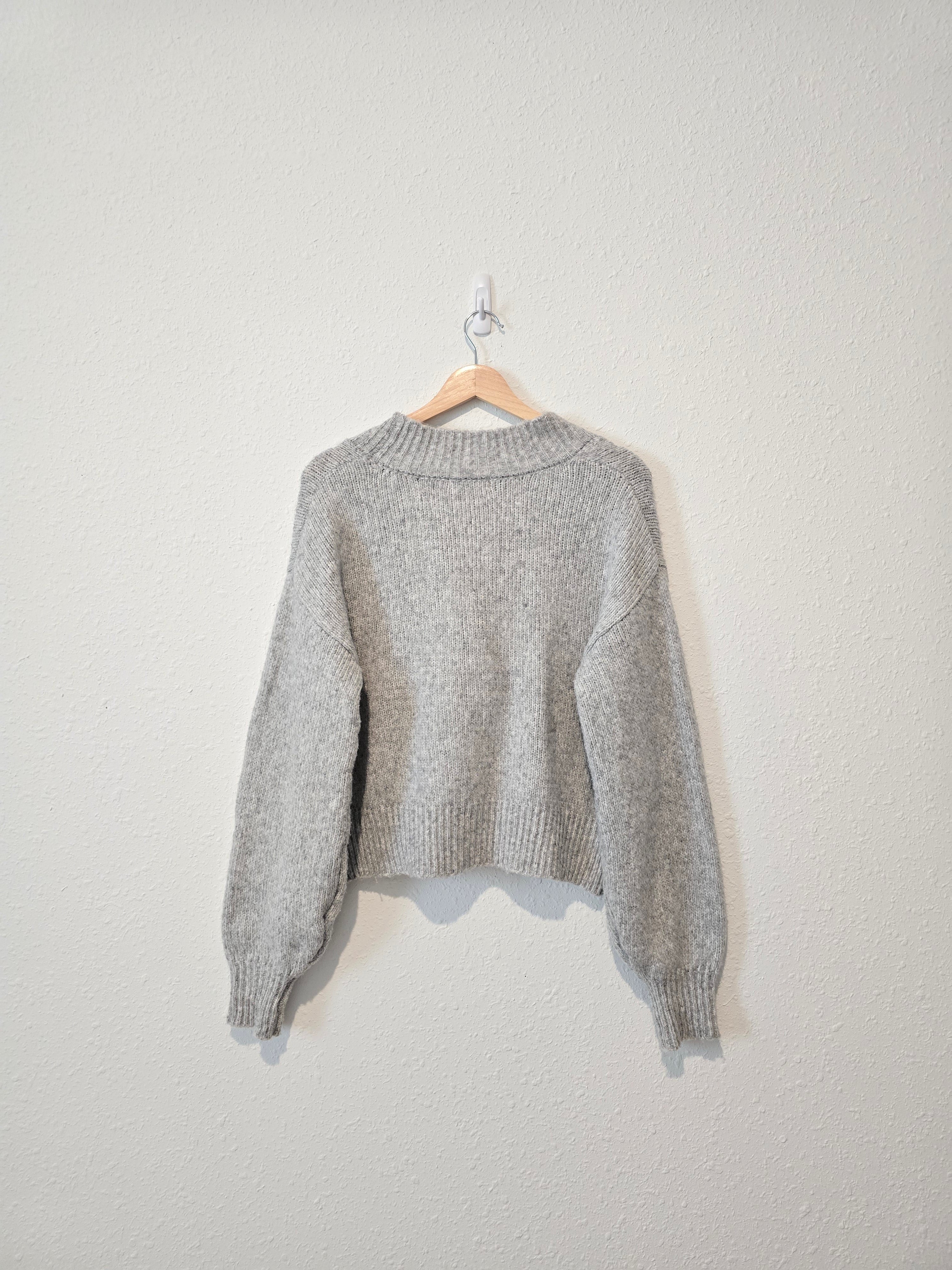 Zenana Gray Cardigan Sweater (L)