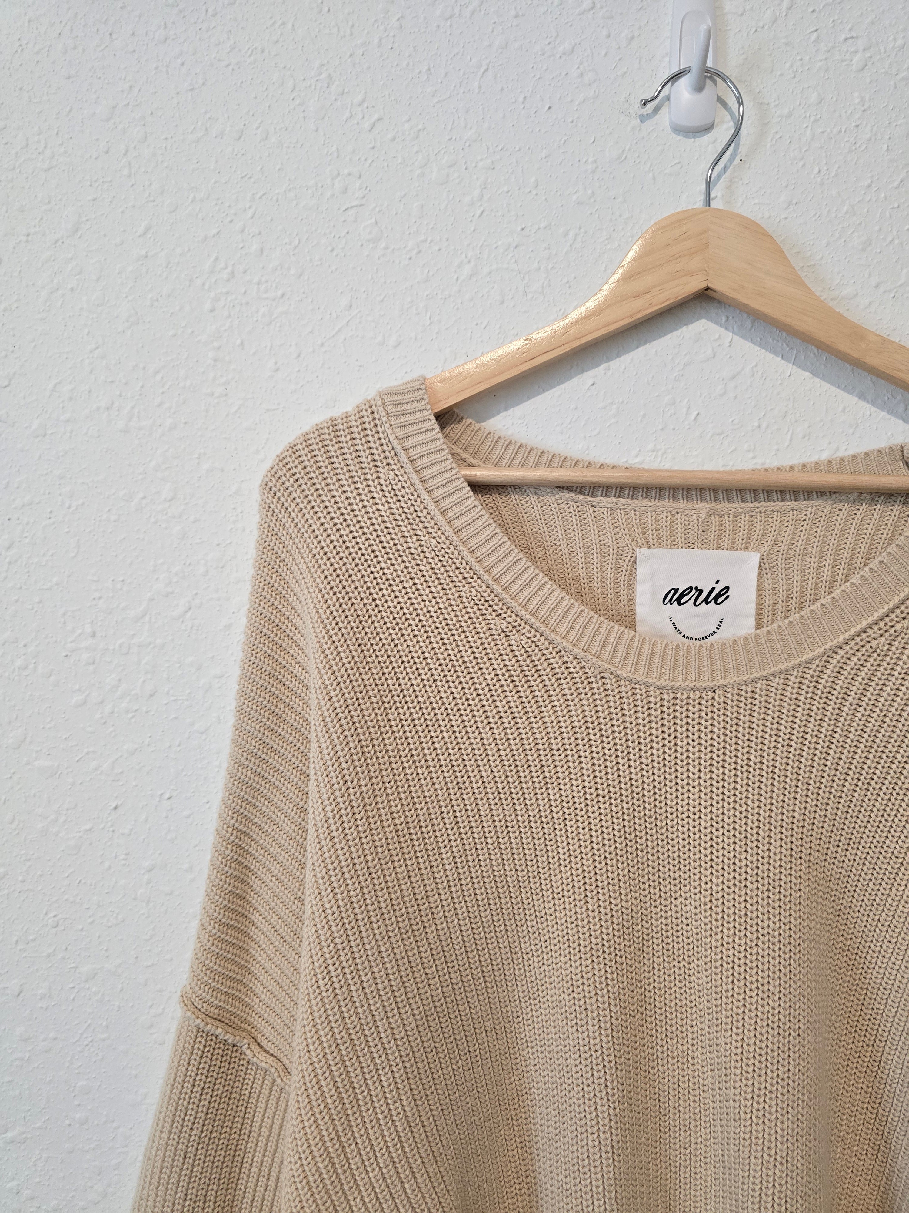 Aerie Oat Cropped Sweater (XS)