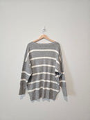 Abercrombie Gray Striped Sweater (M)