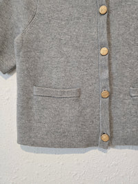 Abercrombie Gray Short Sleeve Cardigan (XXS)