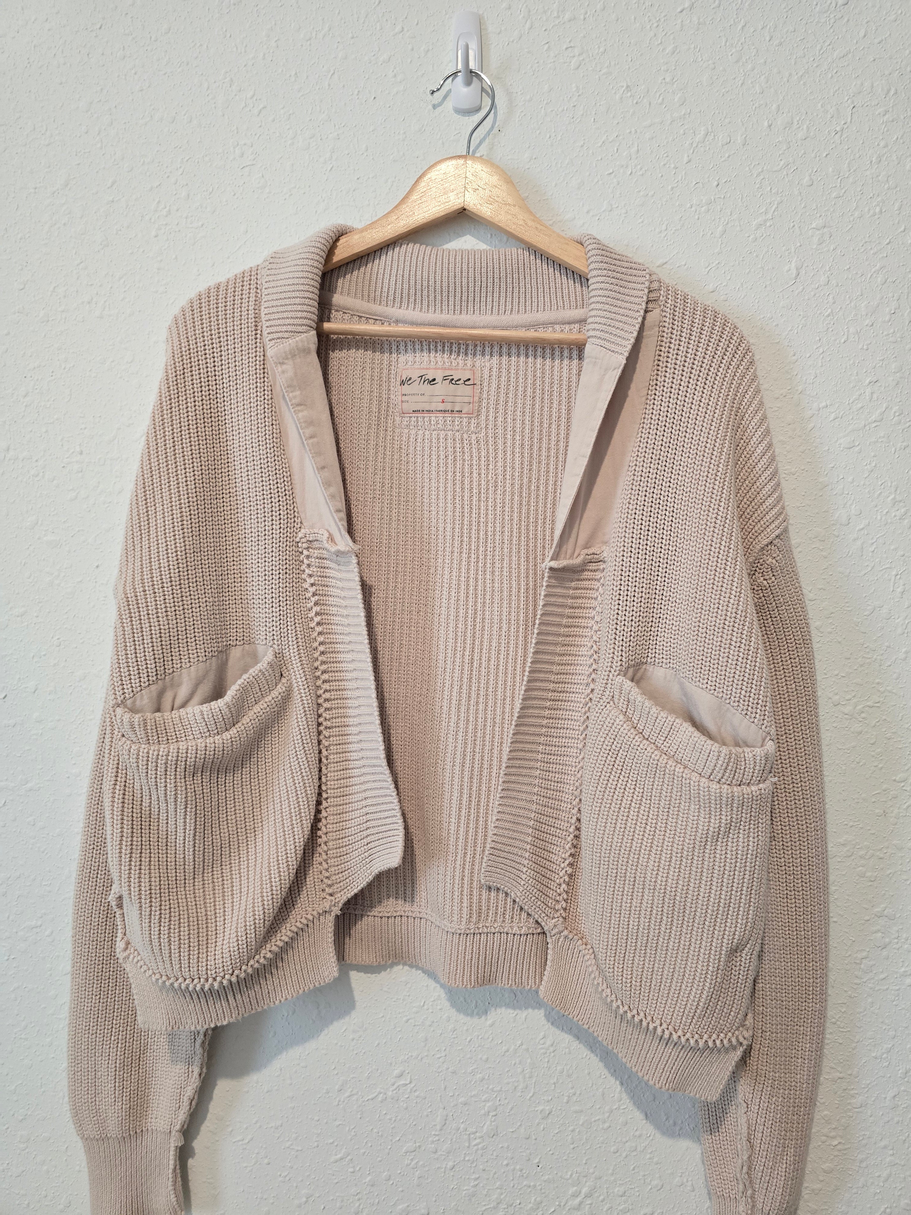 Free People Oat Cropped Cardigan (S)