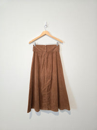 Zara Brown Cord Midi Skirt (XS)