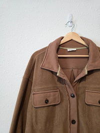 In Loom Brown Fleece Shacket (L)