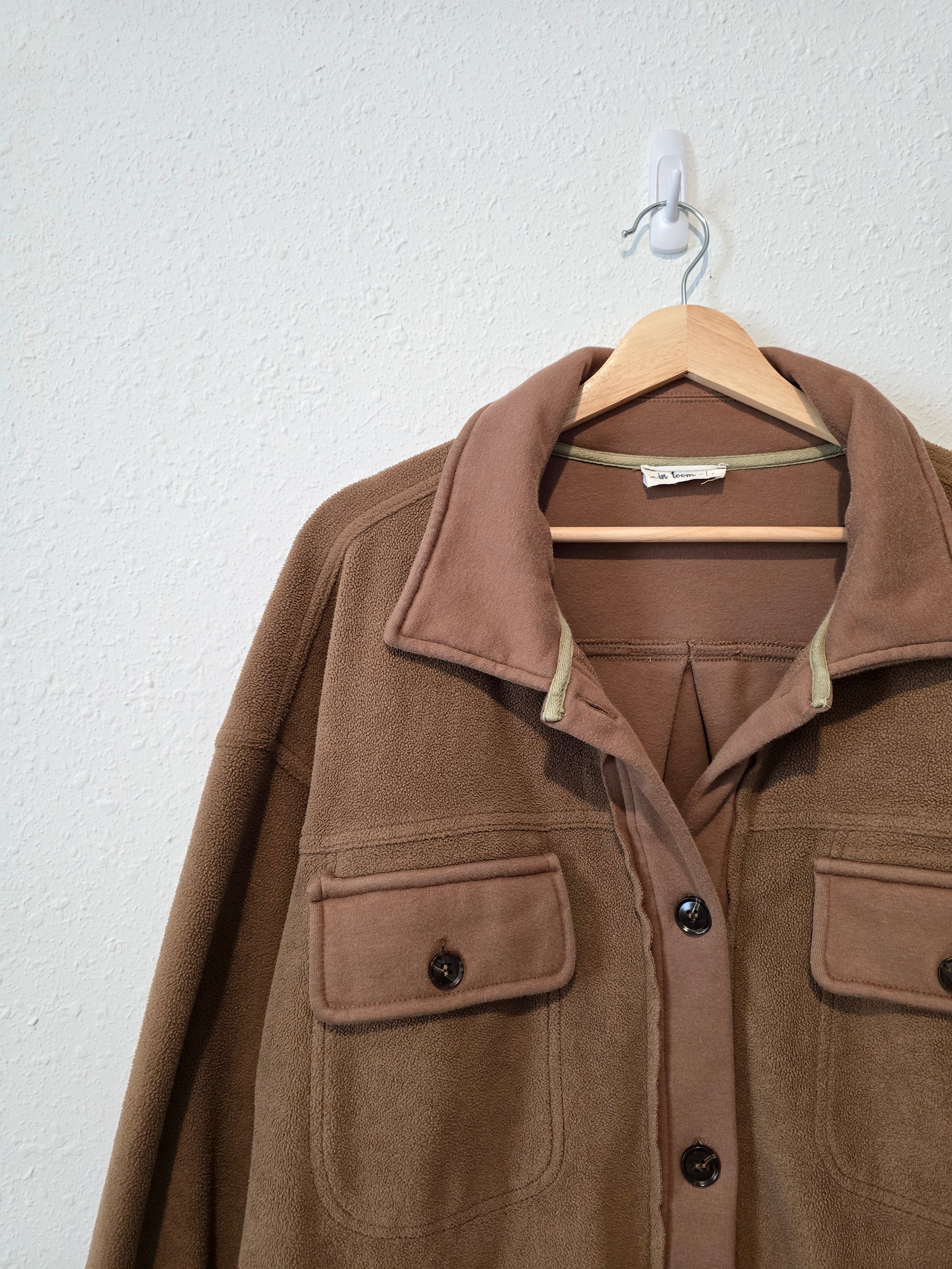 In Loom Brown Fleece Shacket (L)