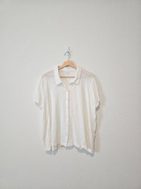 Eileen Fisher Linen Button Up Tee (L)