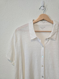 Eileen Fisher Linen Button Up Tee (L)