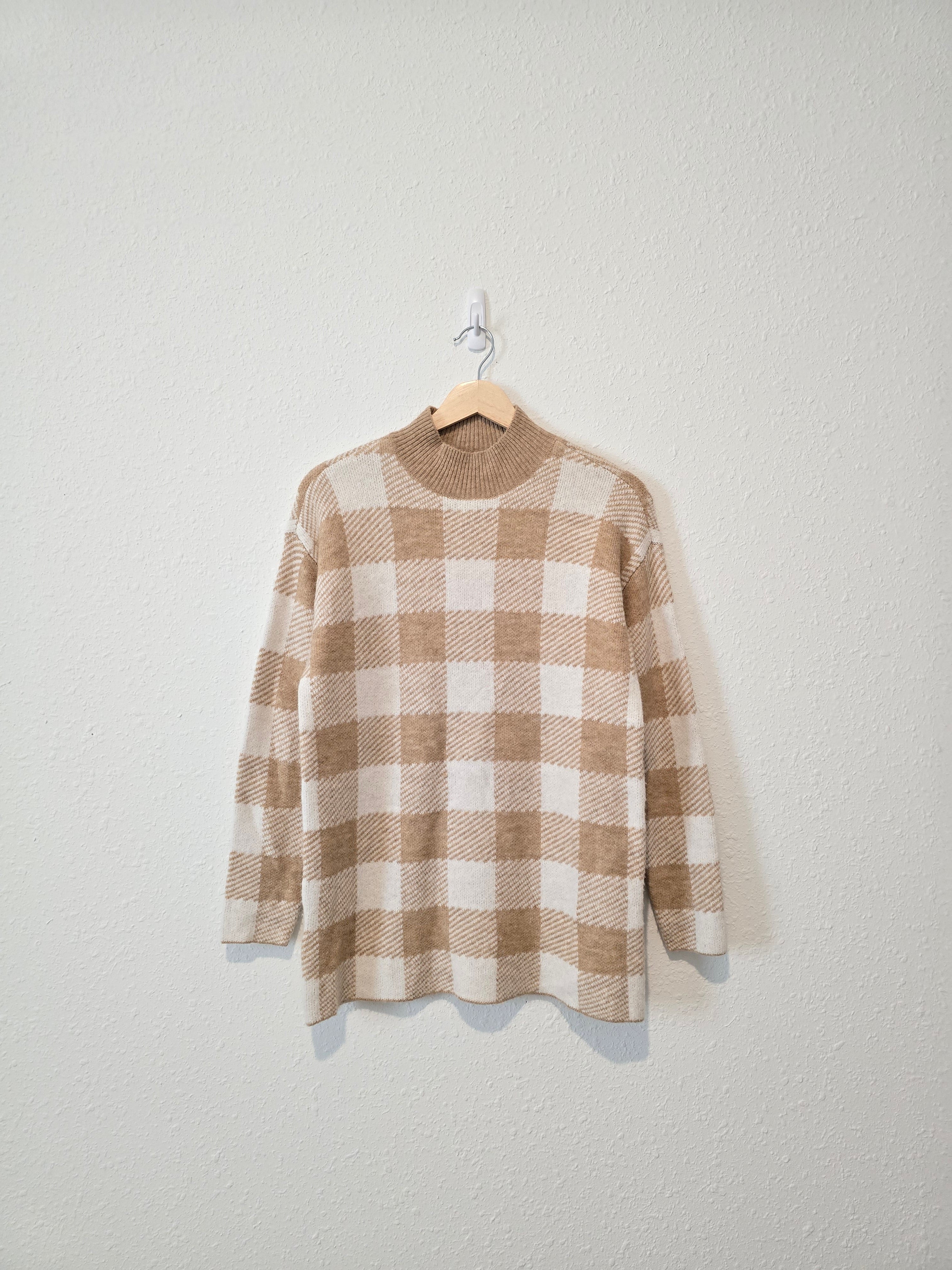 Checkered Mockneck Sweater (XS)