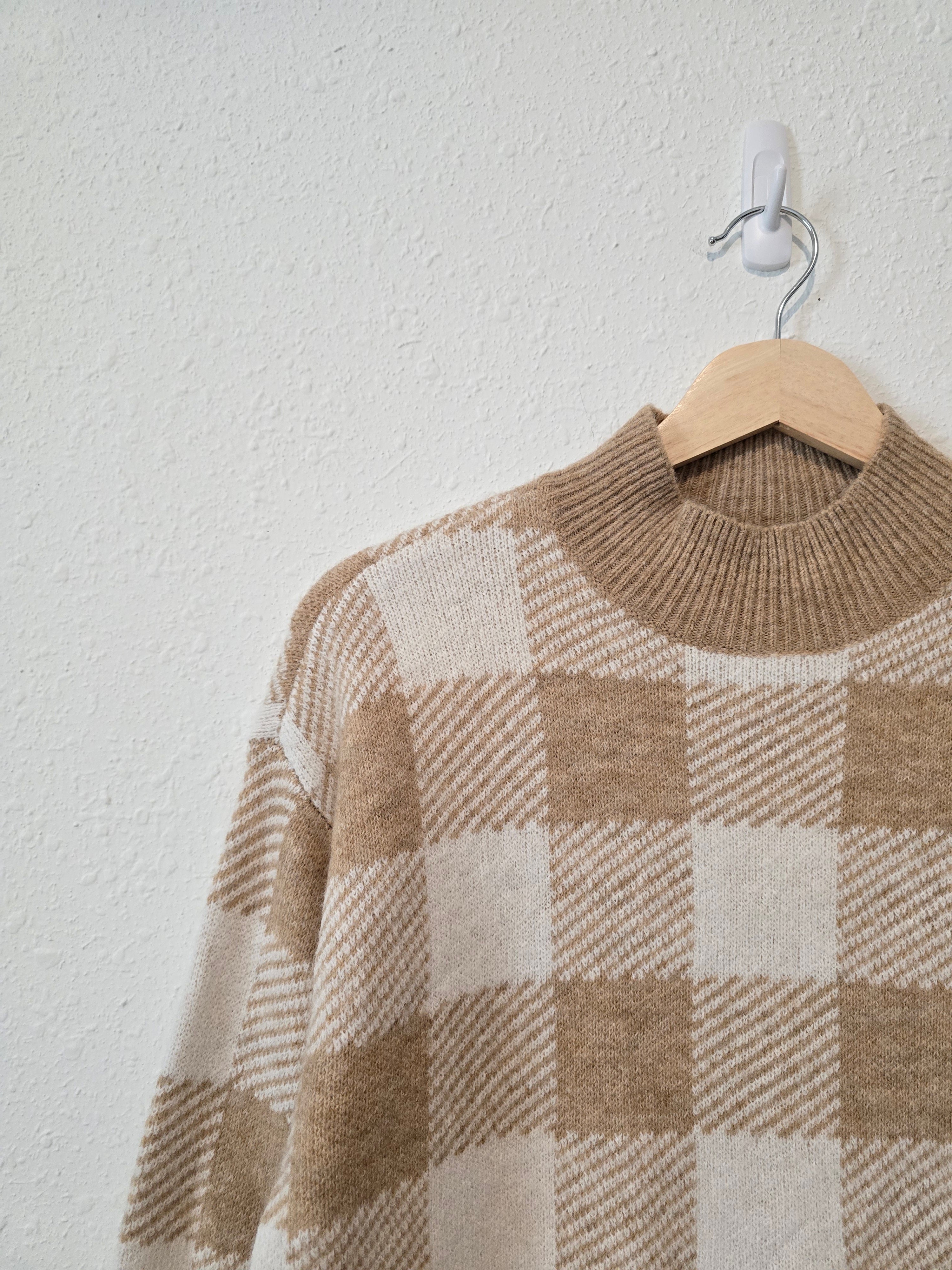 Checkered Mockneck Sweater (XS)