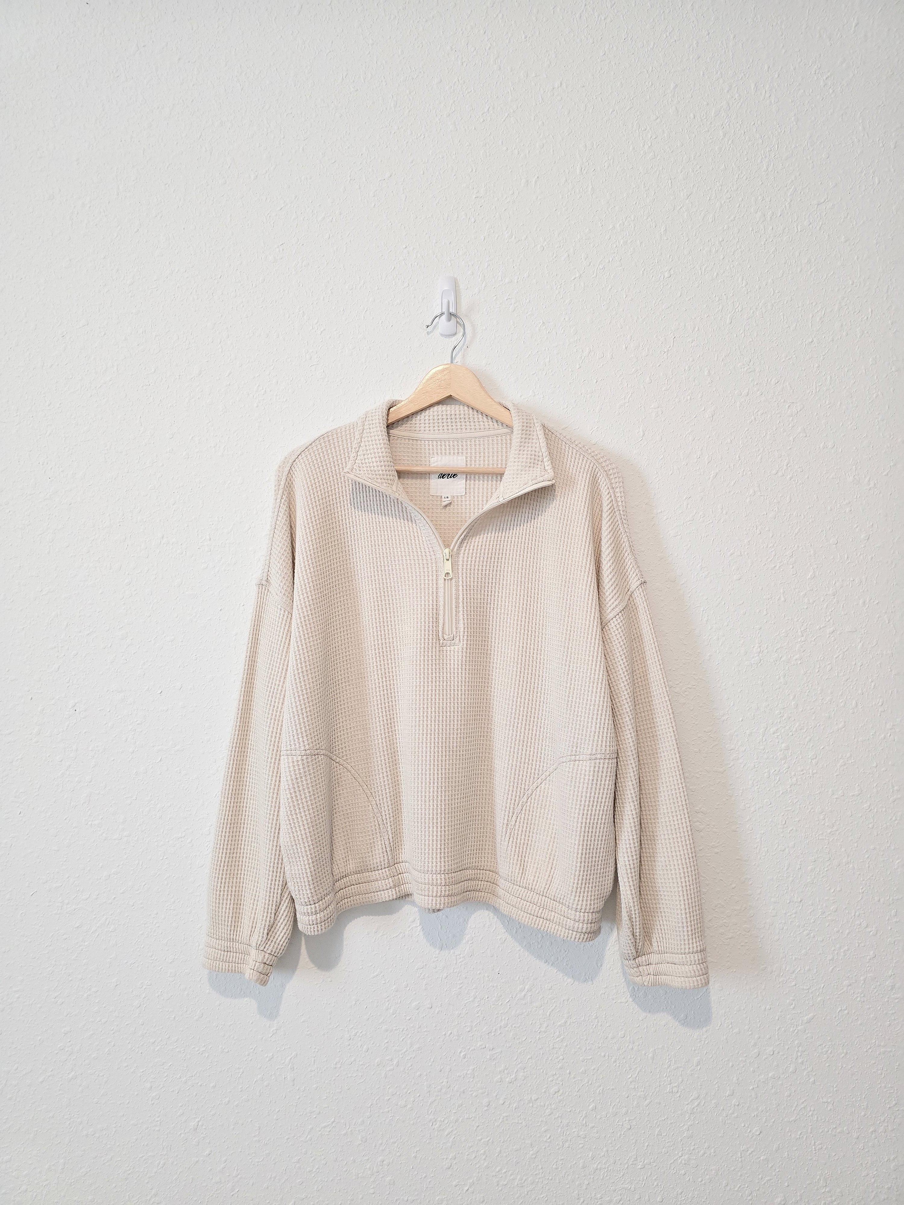 Aerie Oat Waffle Pullover (L)