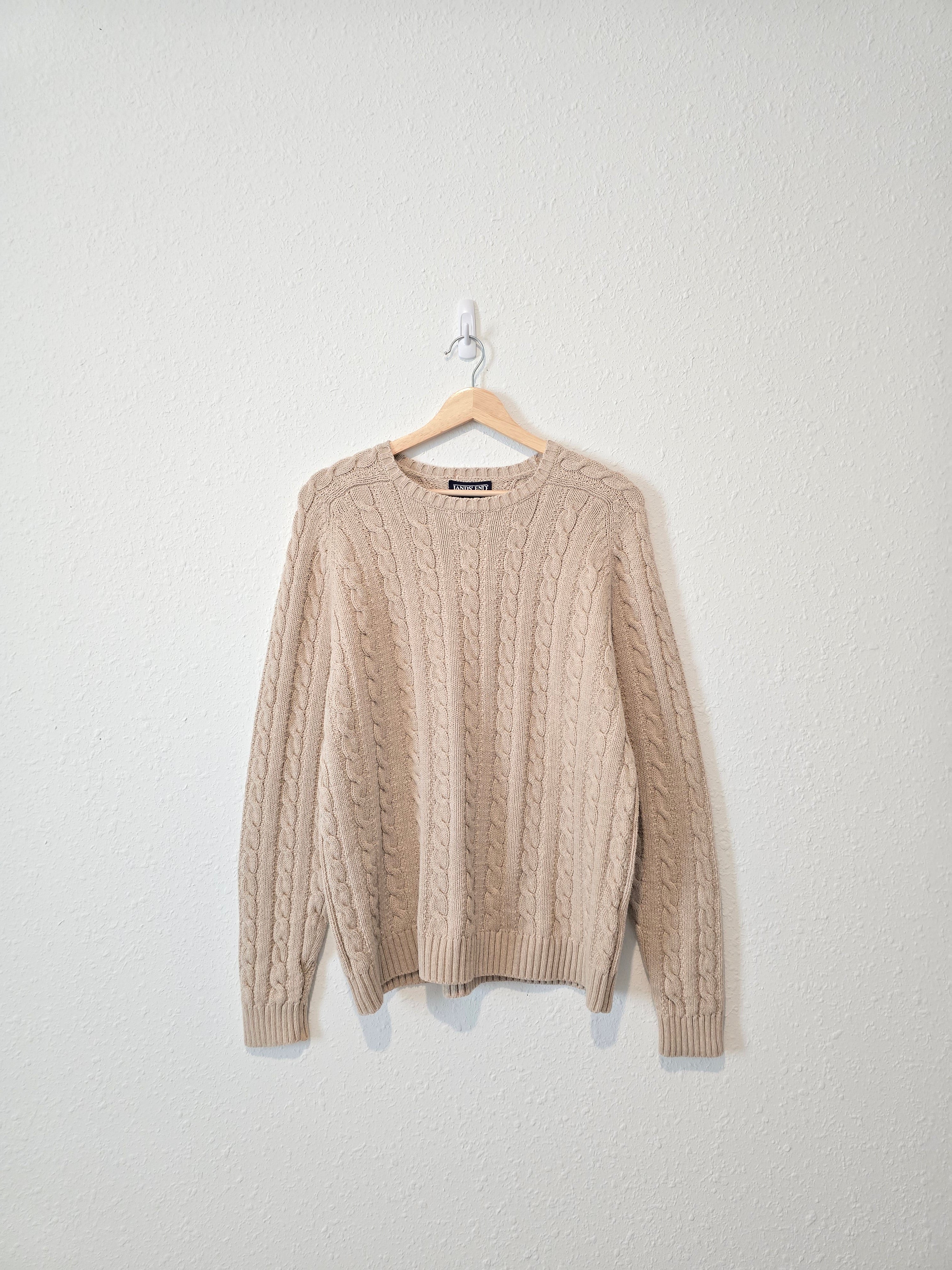 Vintage Lands End Cable Knit Sweater (L)