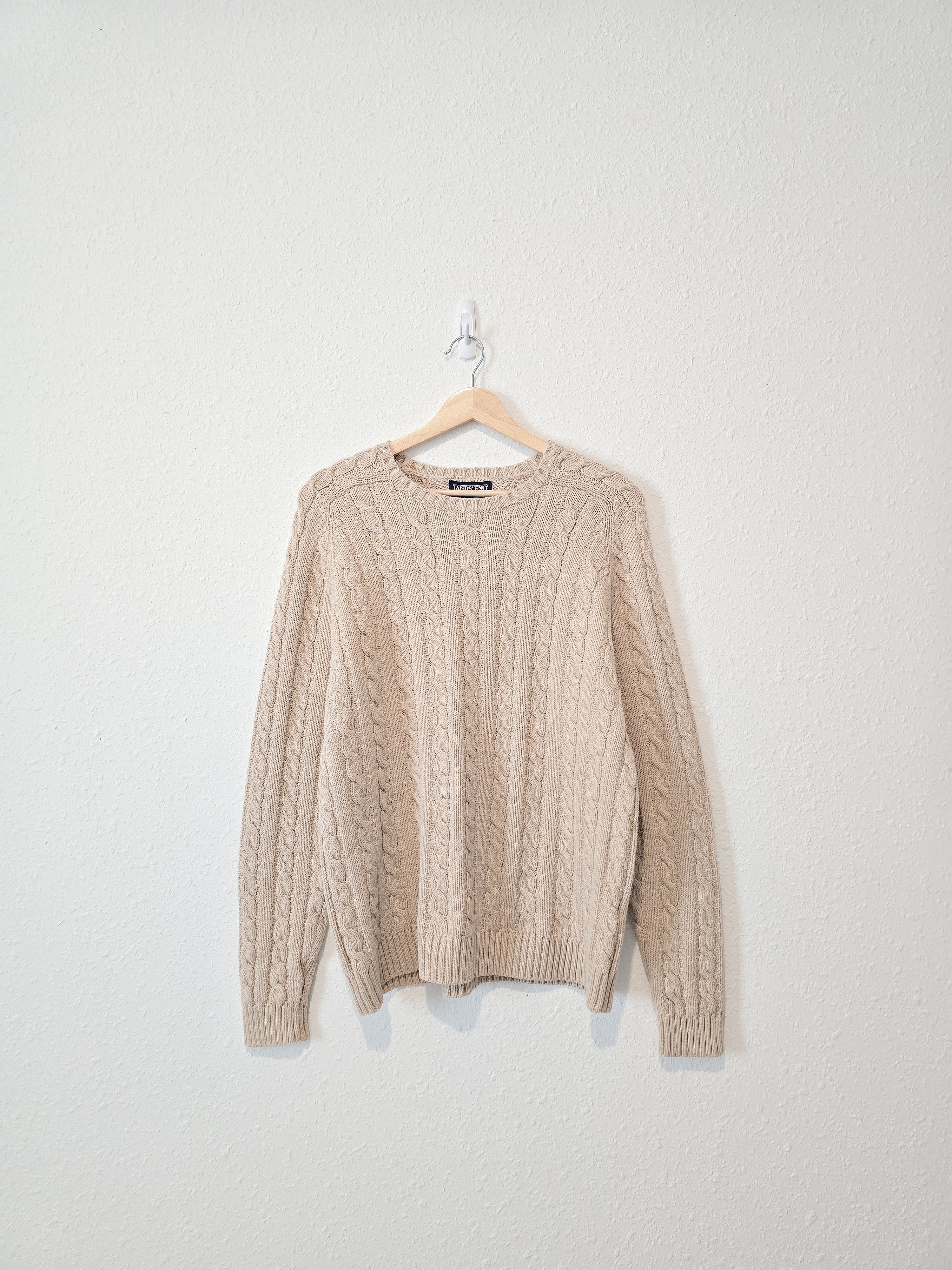 Vintage Lands End Cable Knit Sweater (L)