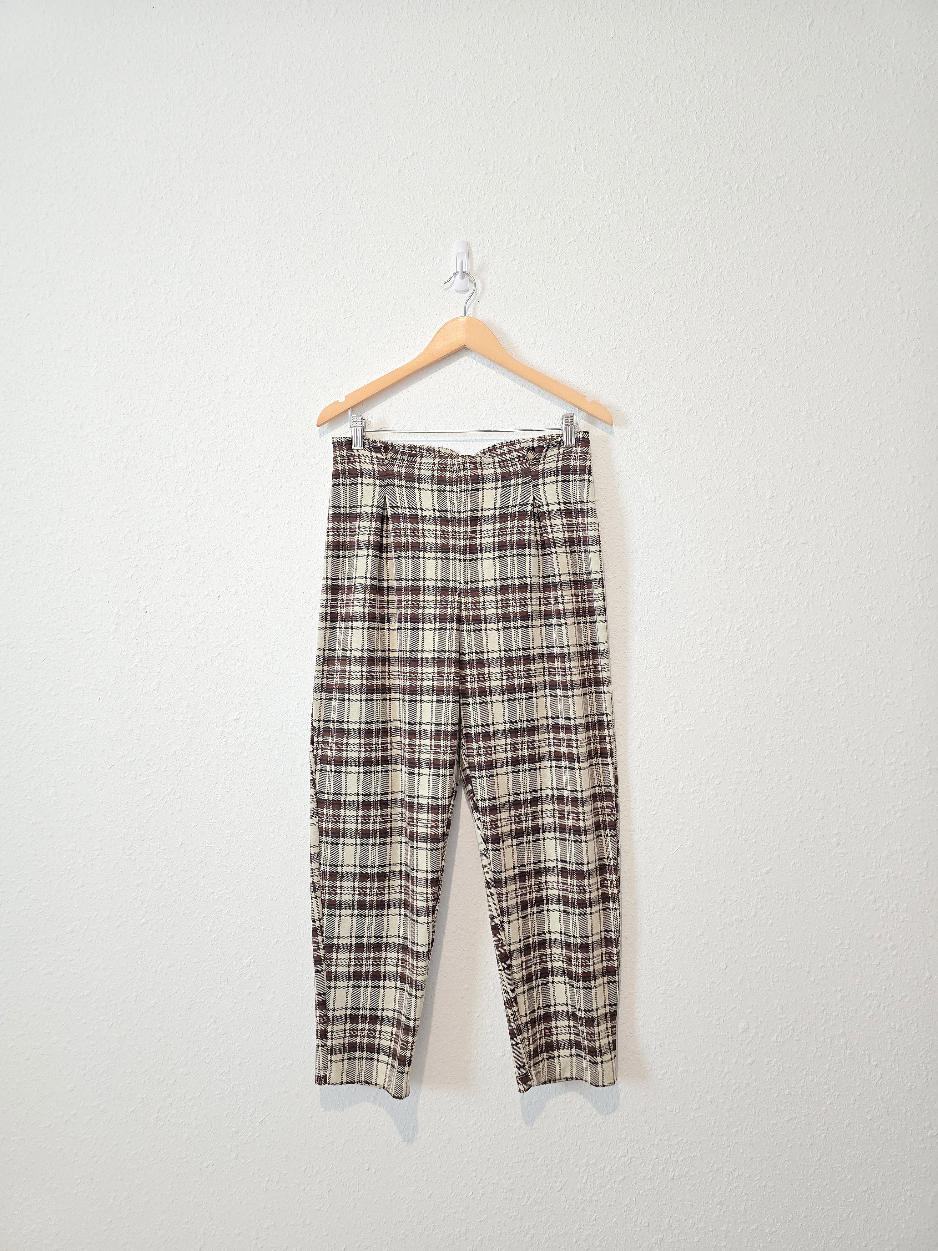 Free People Plaid Straight Pants (S)