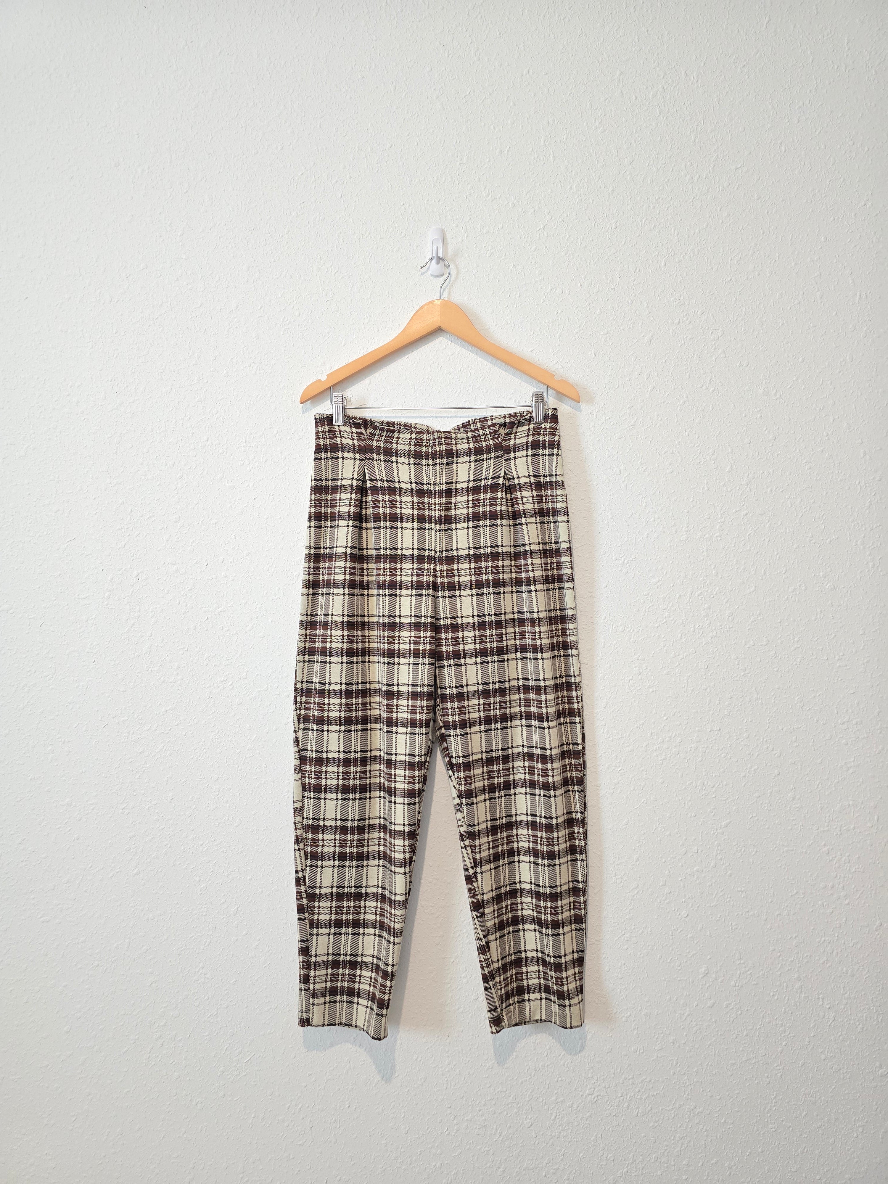 Free People Plaid Straight Pants (S)