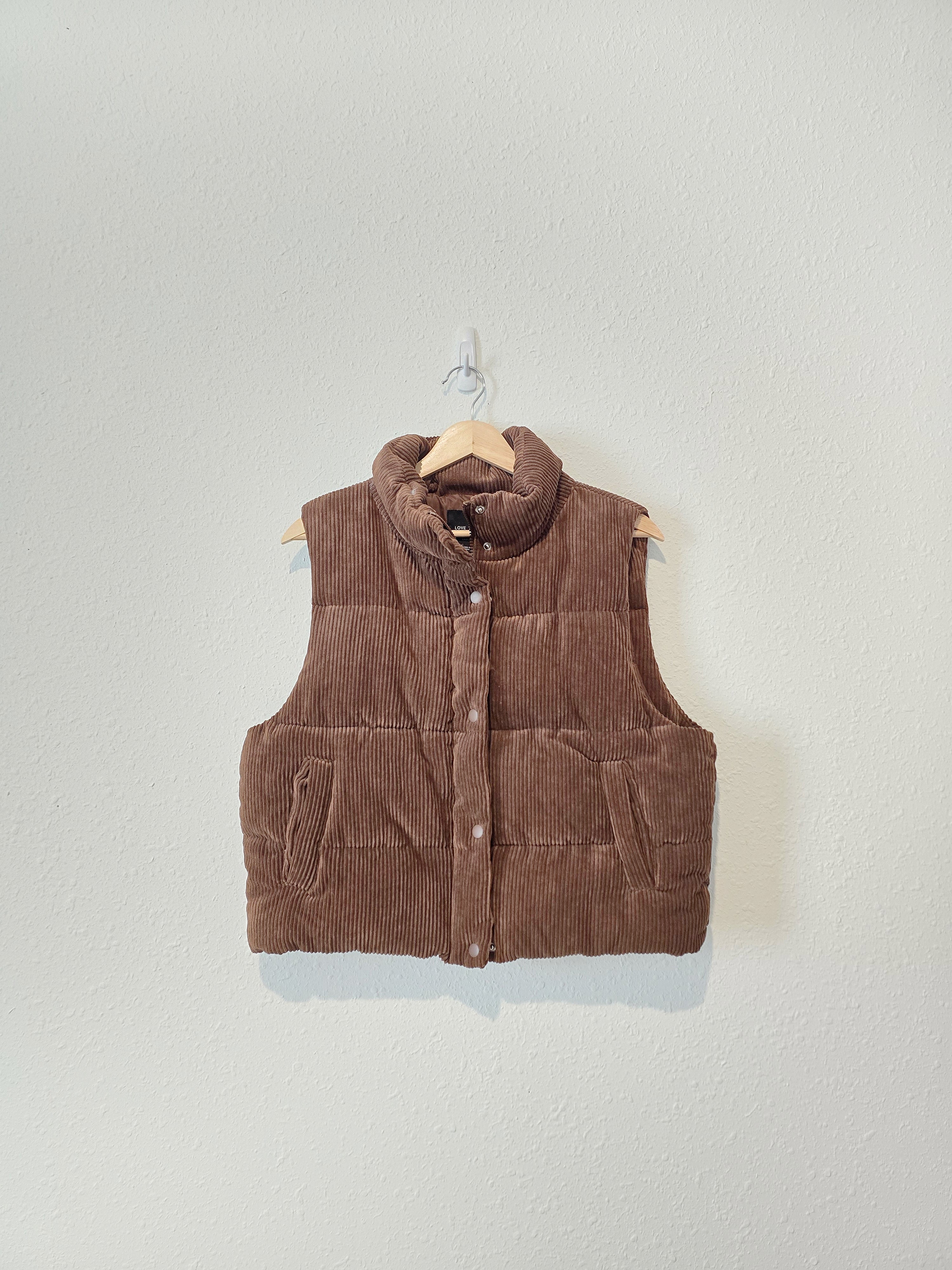 Brown Corduroy Puffer Vest (L)