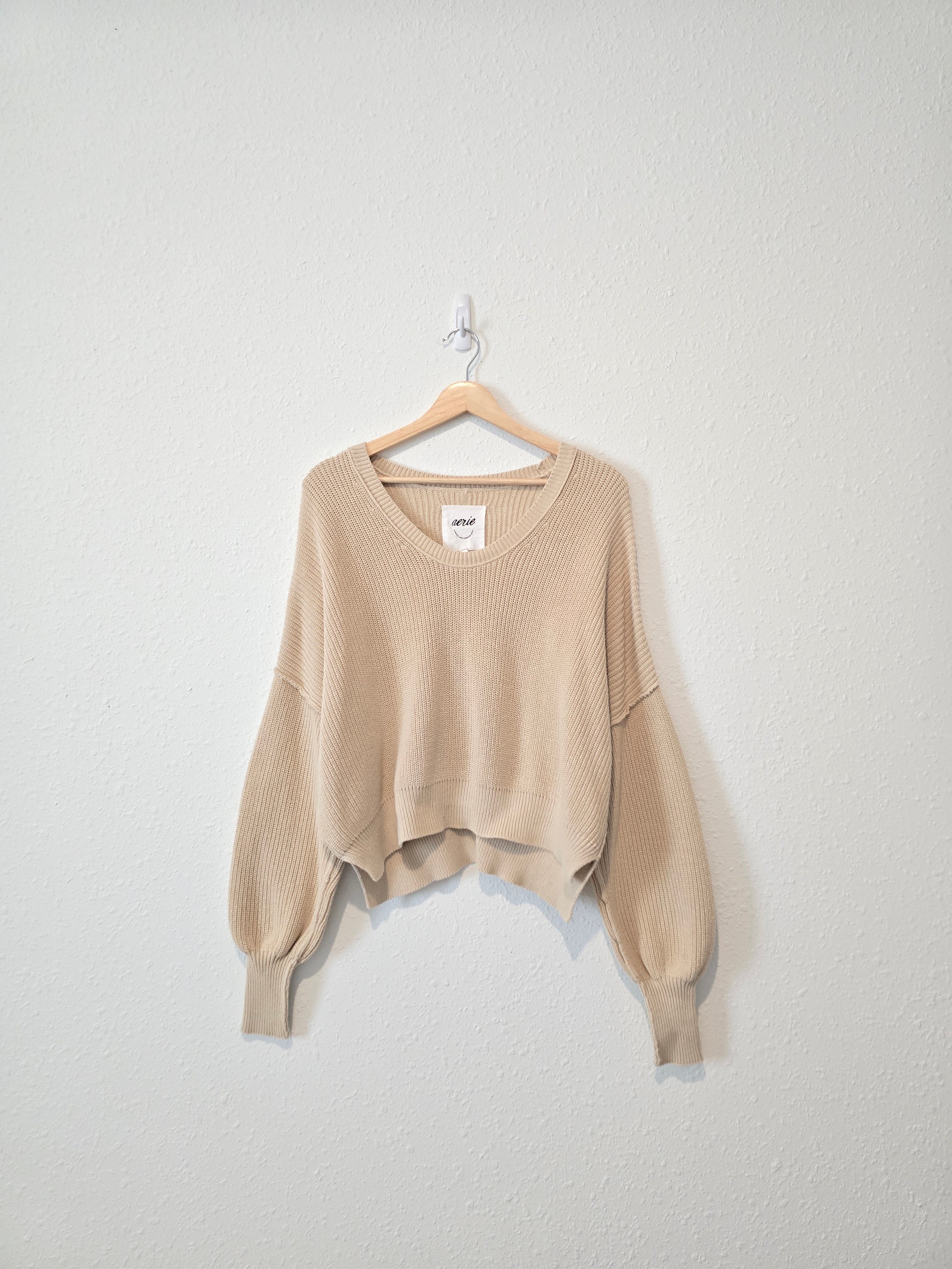 Aerie Oat Cropped Sweater (XS)