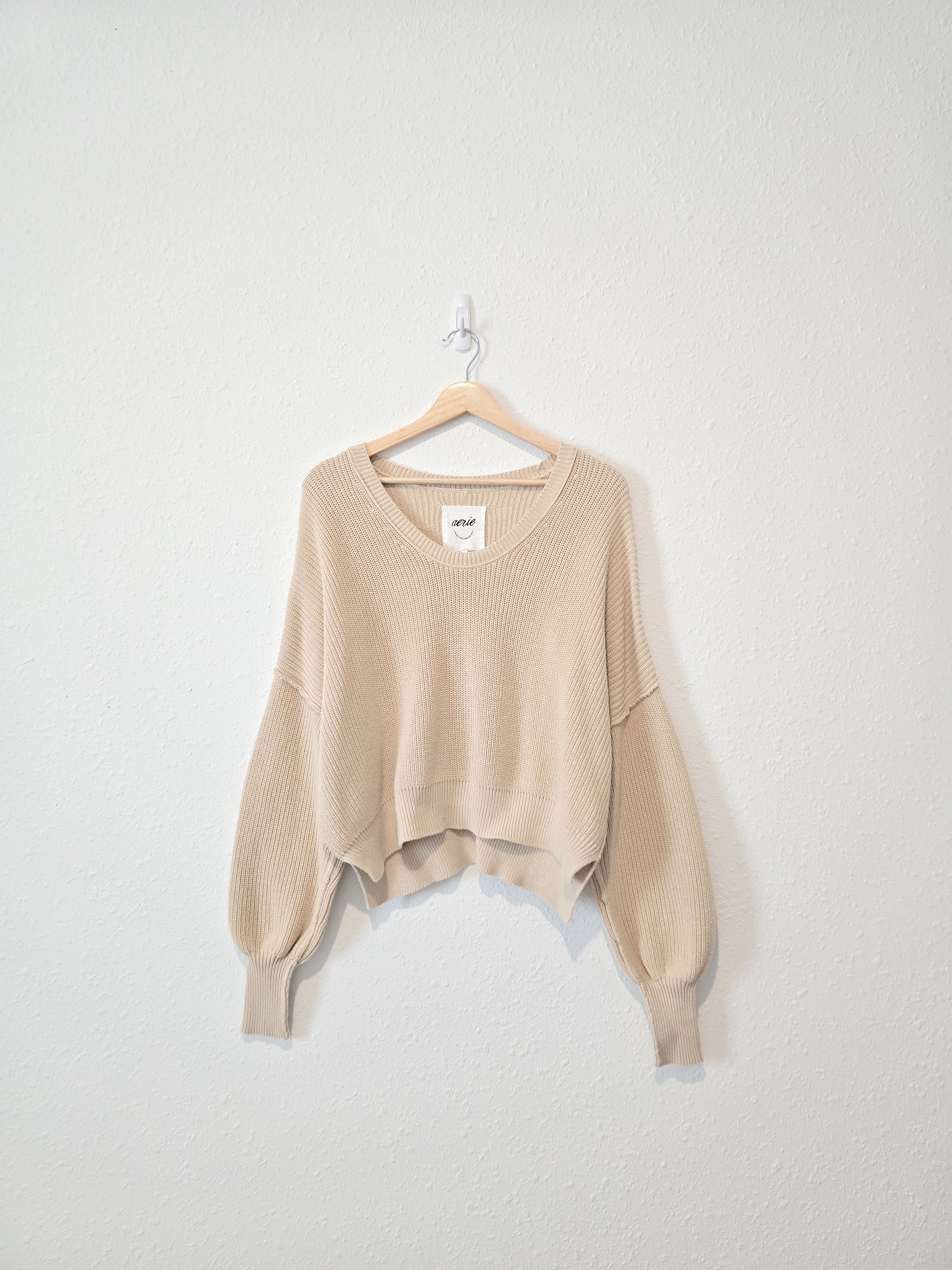 Aerie Oat Cropped Sweater (XS)