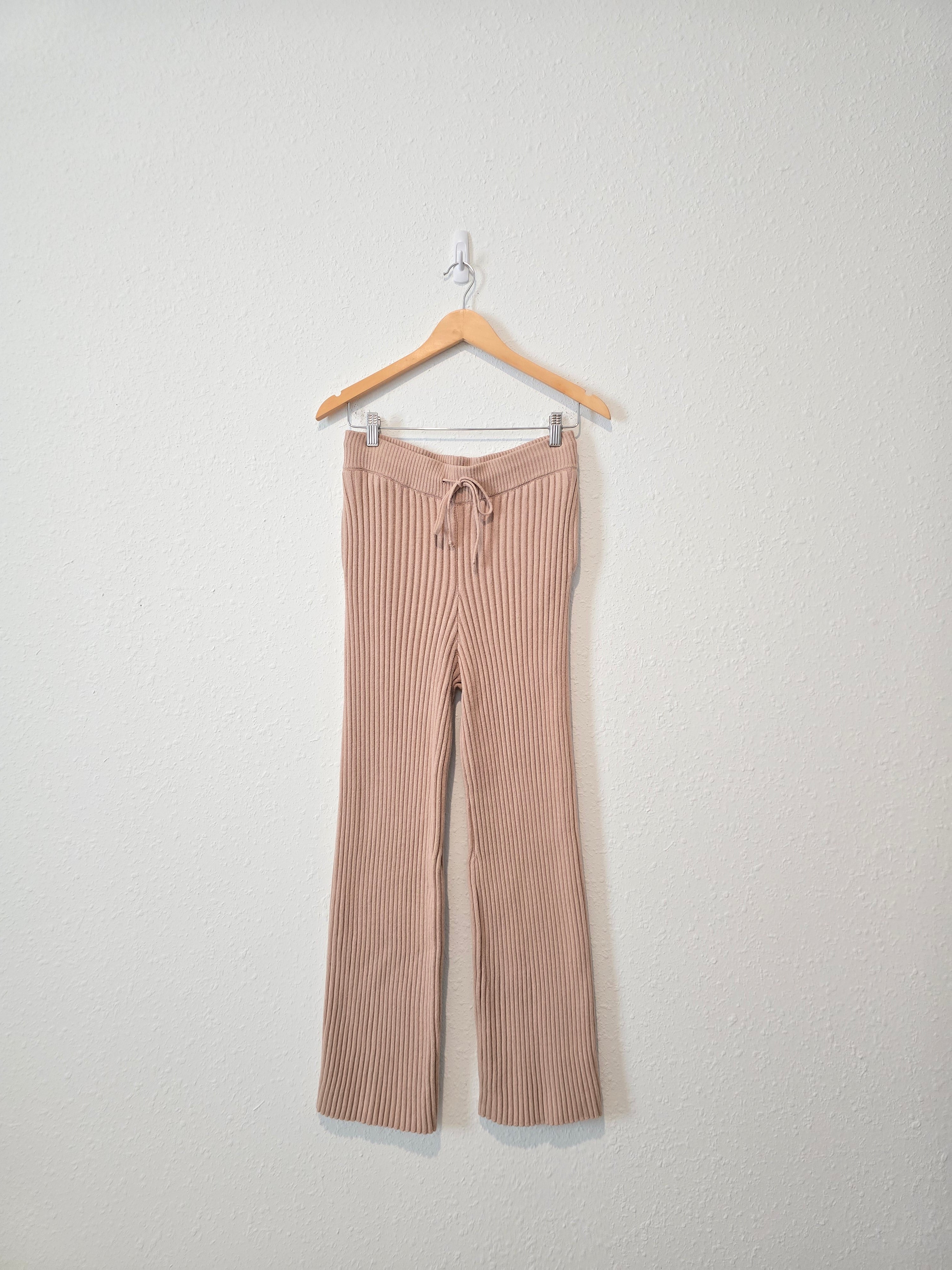 Lulus Neutral Ribbed Pants (M)