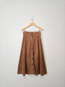 Zara Brown Cord Midi Skirt (XS)