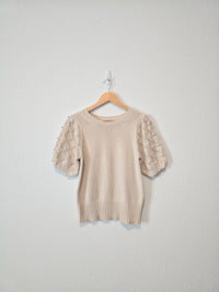 Polagram Textured Sleeve Sweater Top (S)