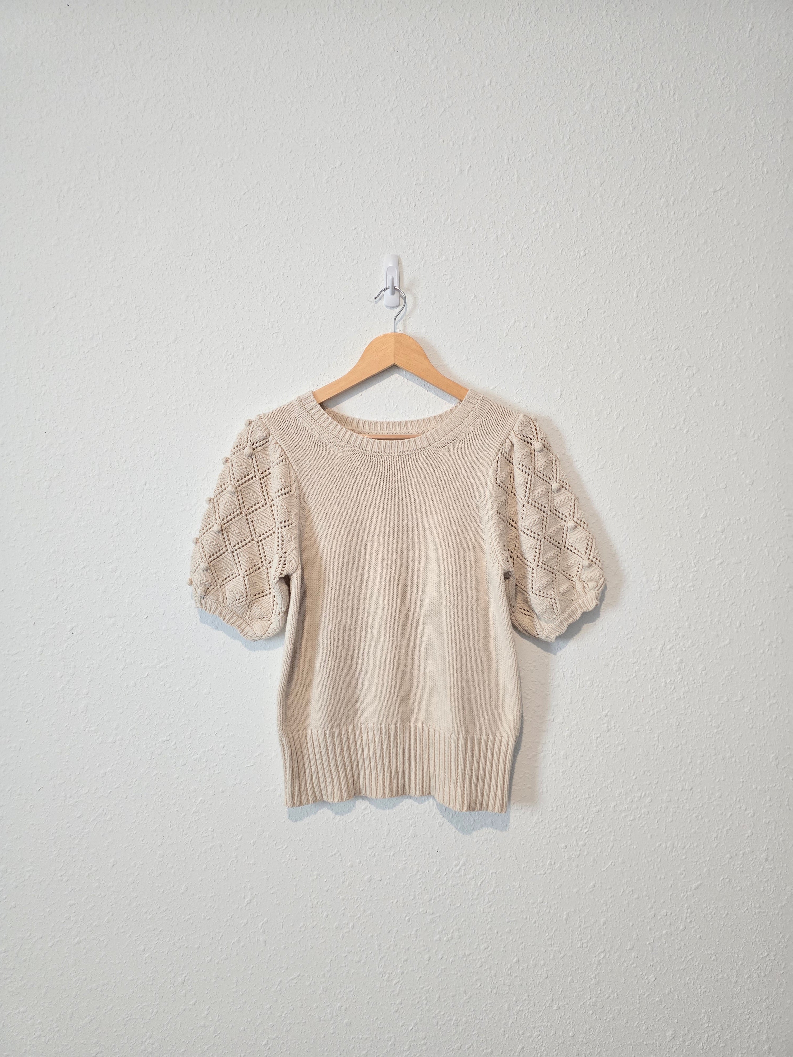 Polagram Textured Sleeve Sweater Top (S)