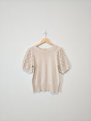 Polagram Textured Sleeve Sweater Top (S)