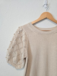 Polagram Textured Sleeve Sweater Top (S)