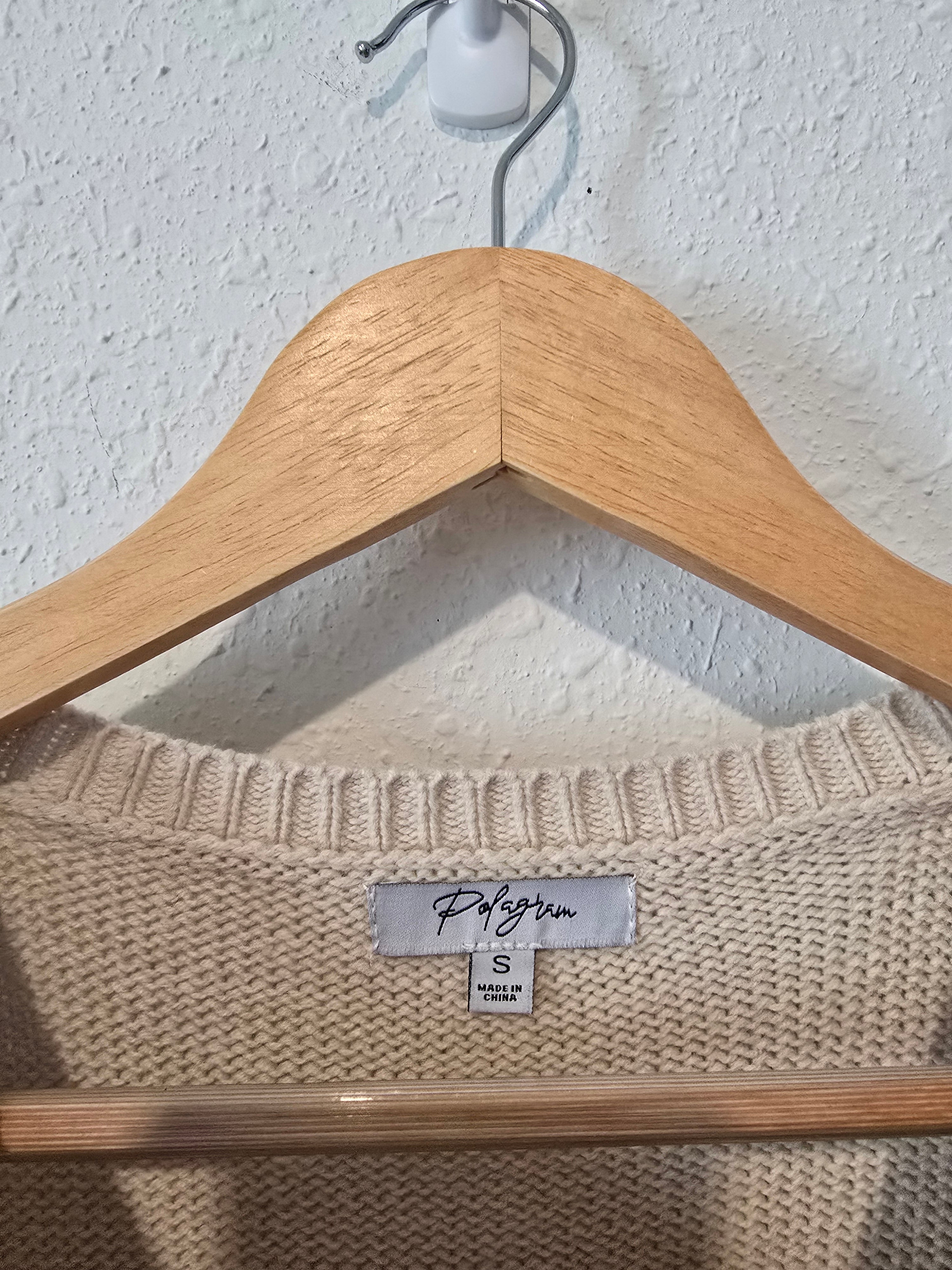 Polagram Textured Sleeve Sweater Top (S)