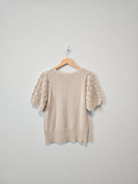 Polagram Textured Sleeve Sweater Top (S)