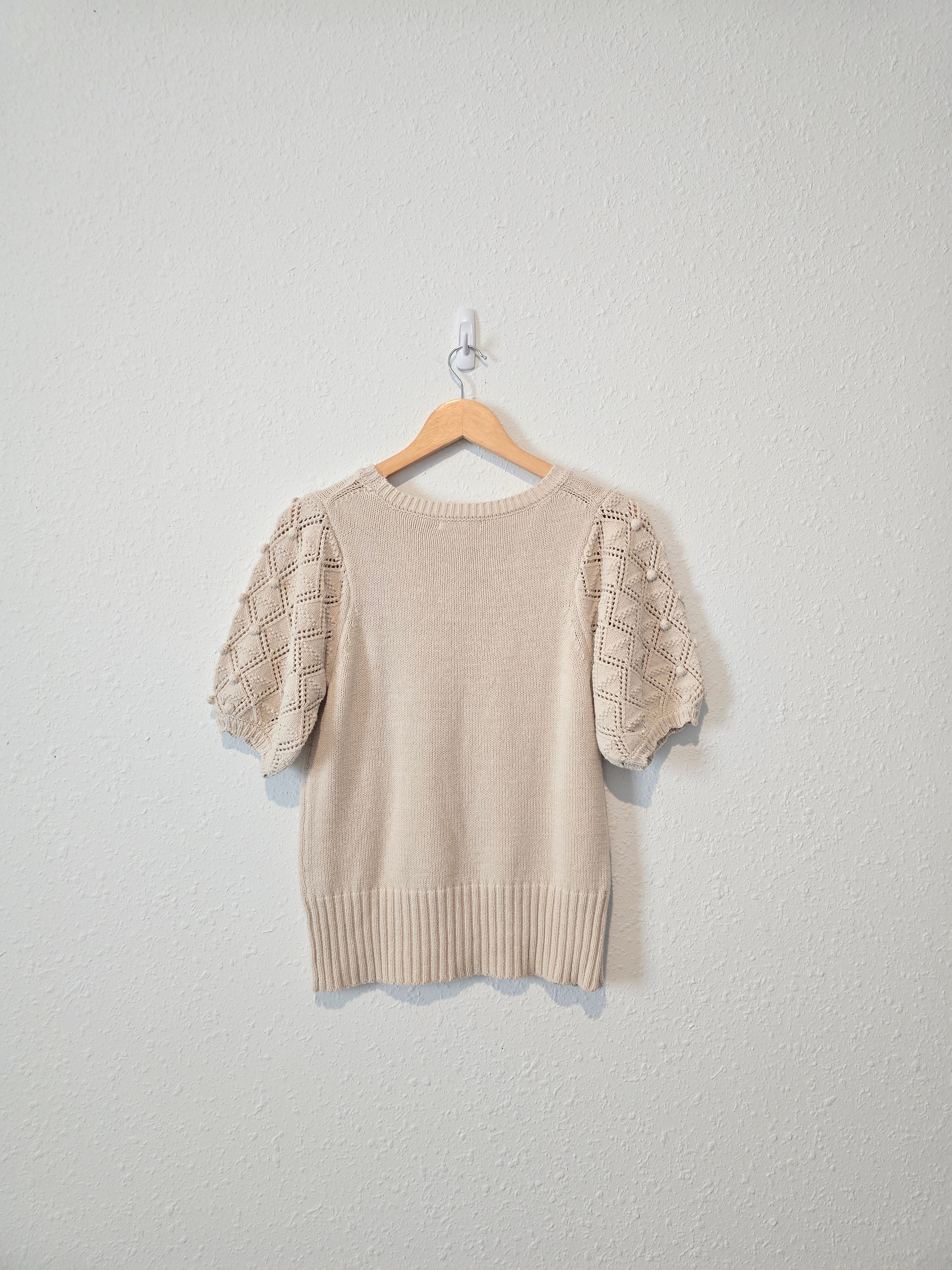 Polagram Textured Sleeve Sweater Top (S)