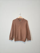 Vintage Brown Henley Sweater (M)