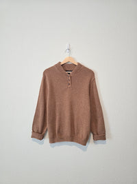 Vintage Brown Henley Sweater (M)