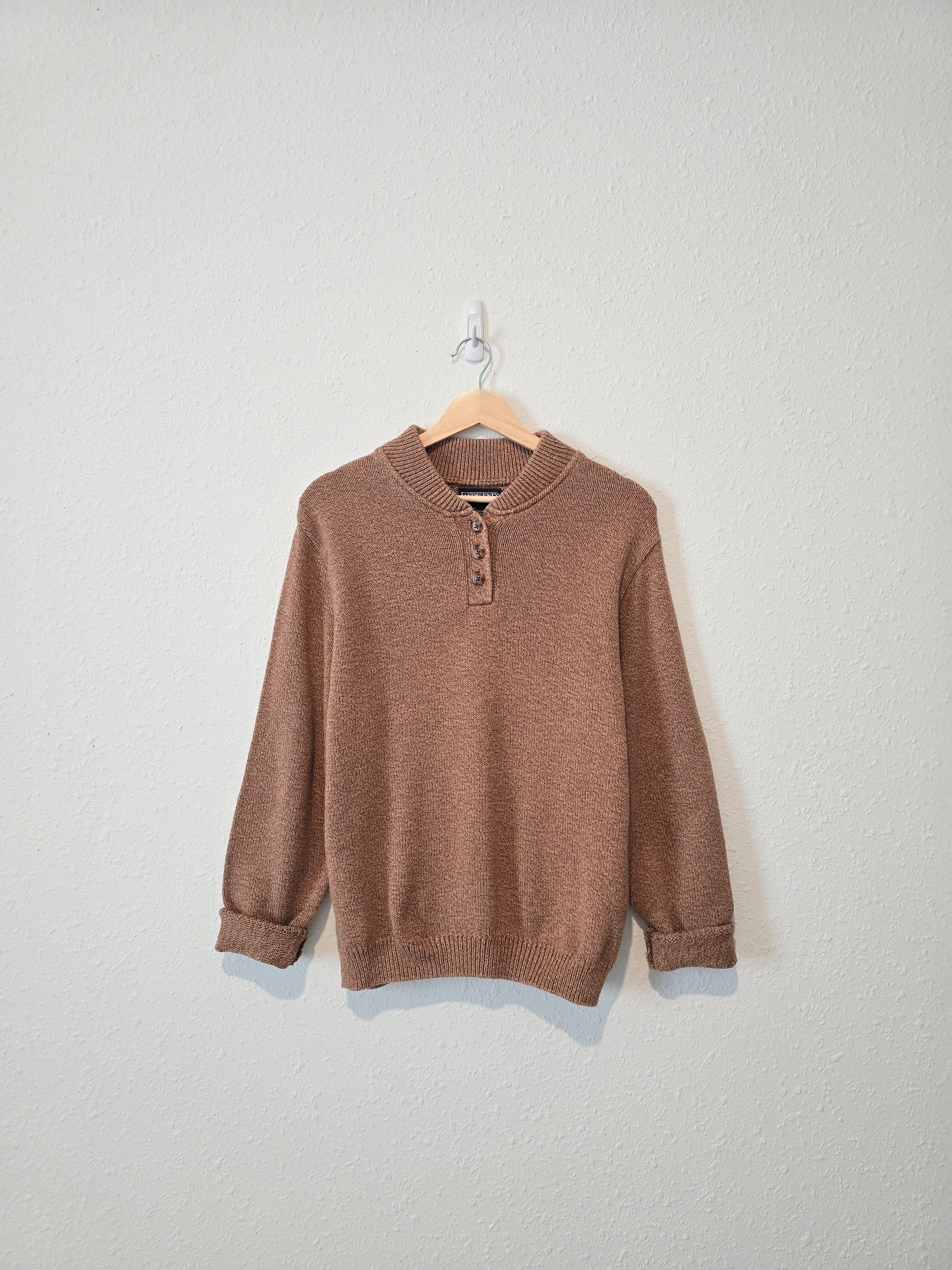 Vintage Brown Henley Sweater (M)