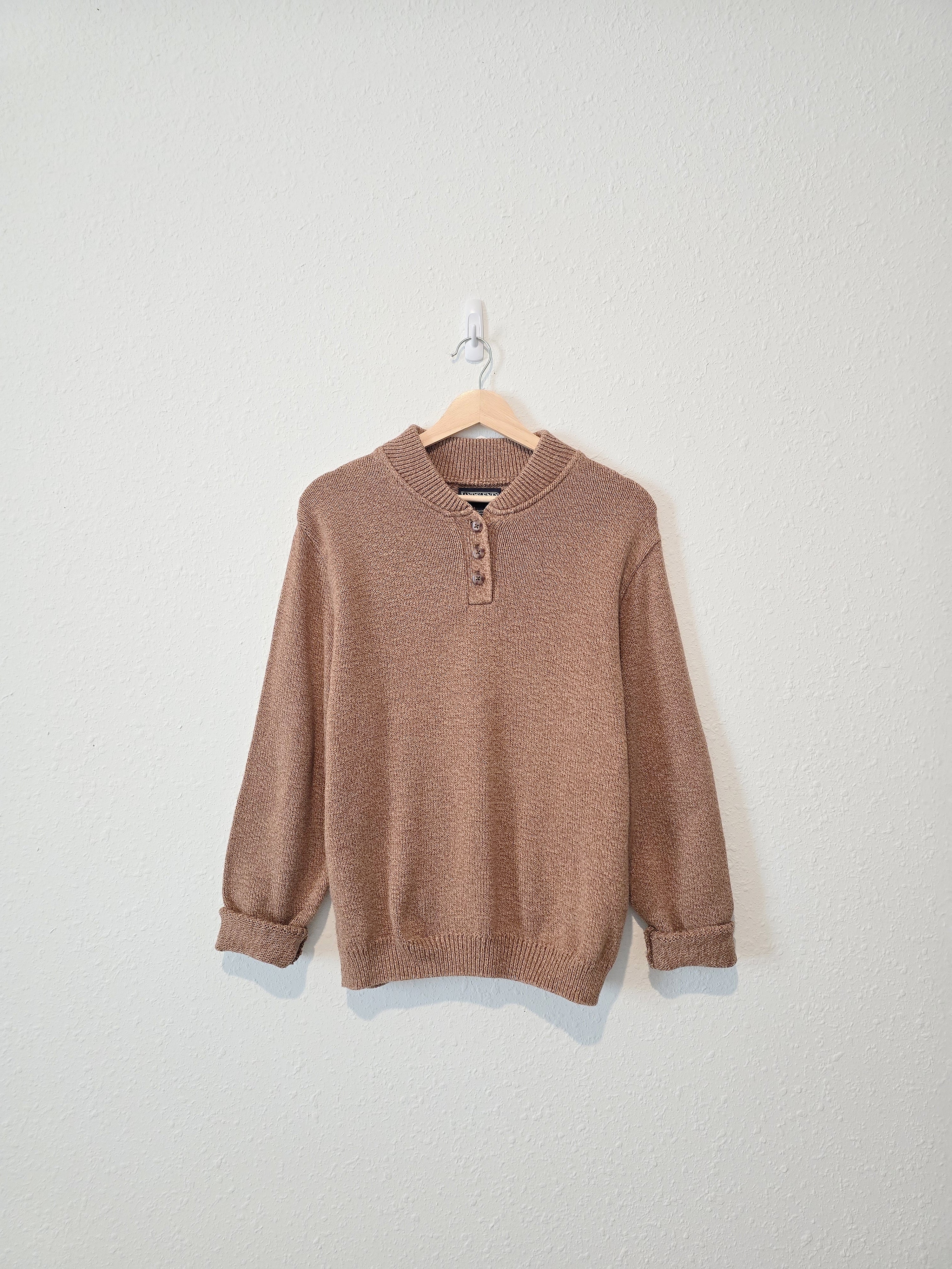 Vintage Brown Henley Sweater (M)