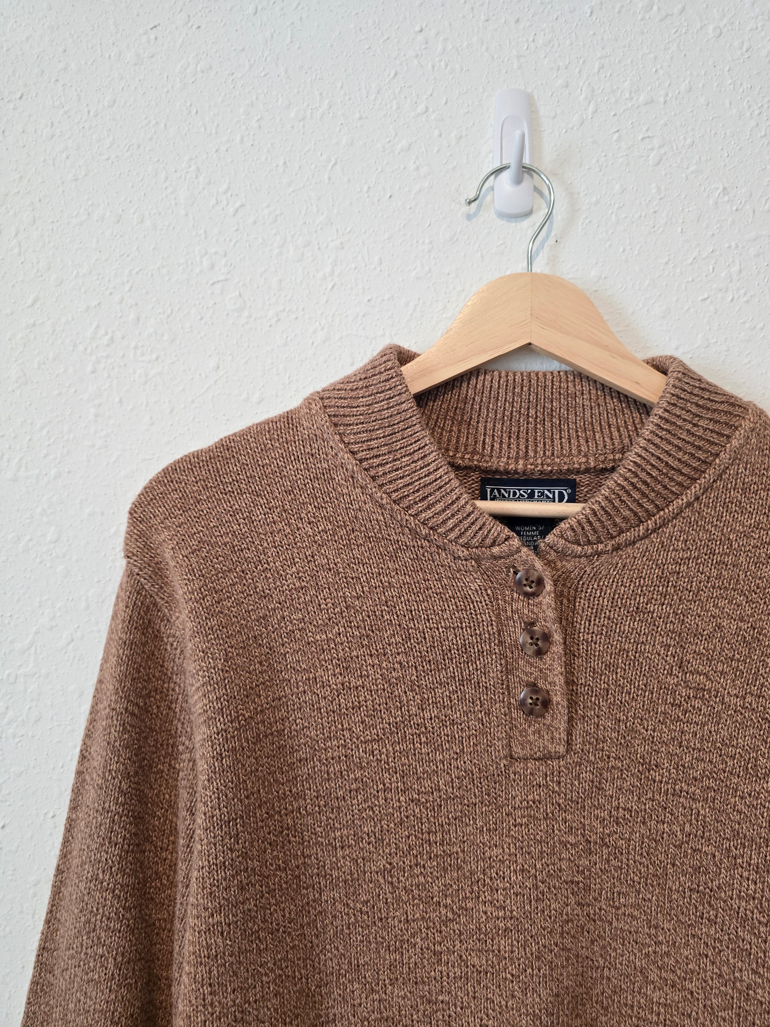 Vintage Brown Henley Sweater (M)