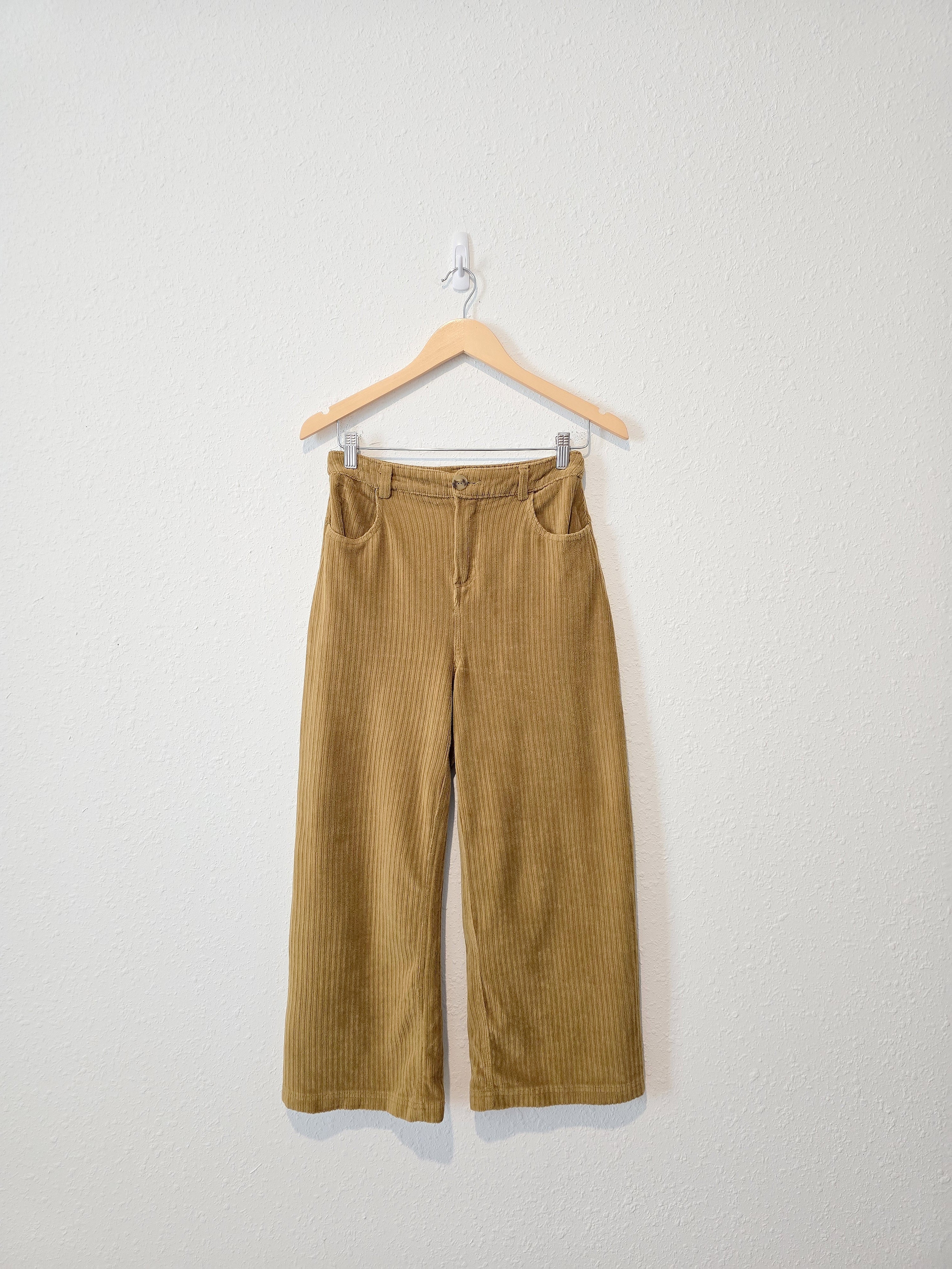 Wide Leg Cropped Cord Pants (S)