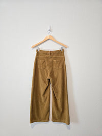 Wide Leg Cropped Cord Pants (S)