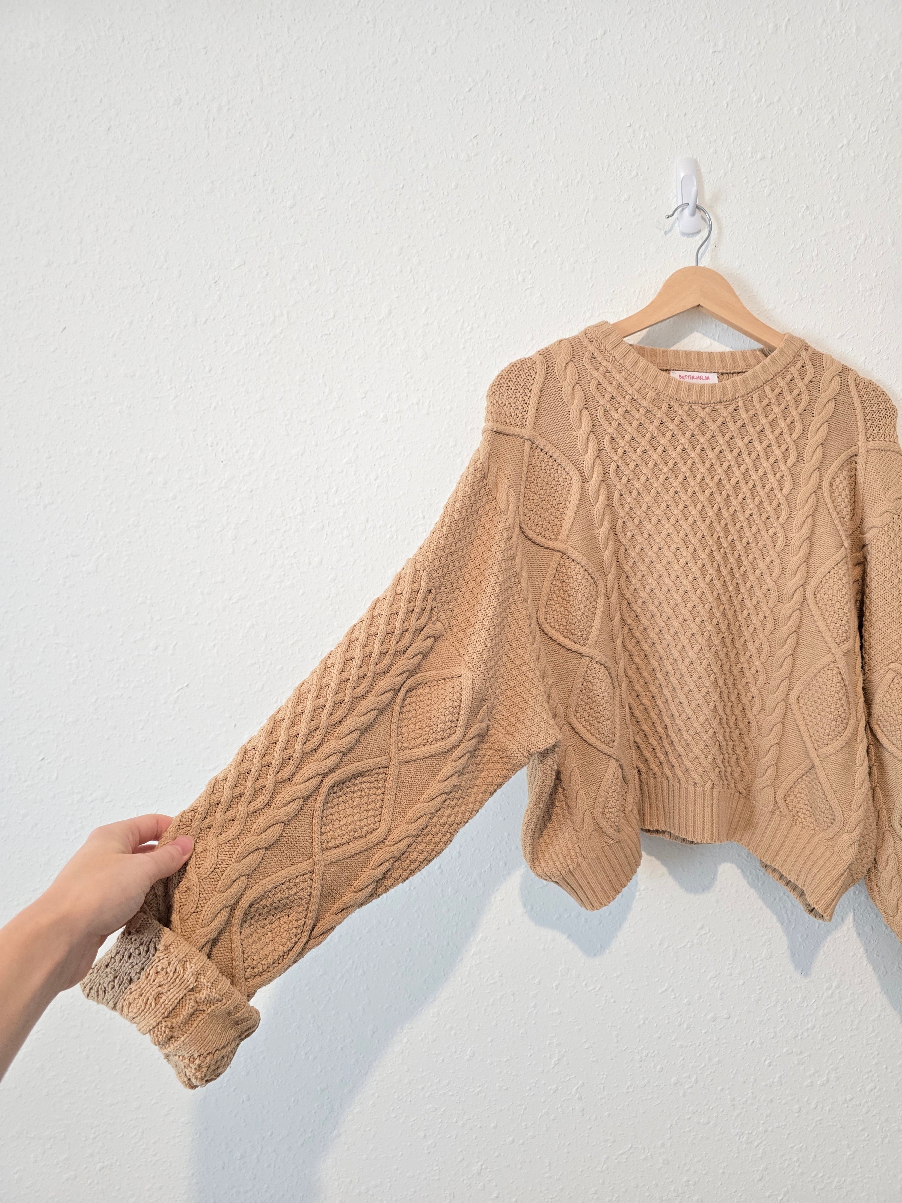 Chunky Cable Knit Sweater (L)