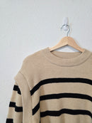 Striped Puff Sleeve Sweater (L)