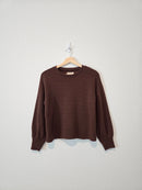 Madewell Brown Puff Sleeve Top (S)