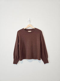 Madewell Brown Puff Sleeve Top (S)