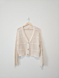 Neutral Textured Knit Sweater (L)